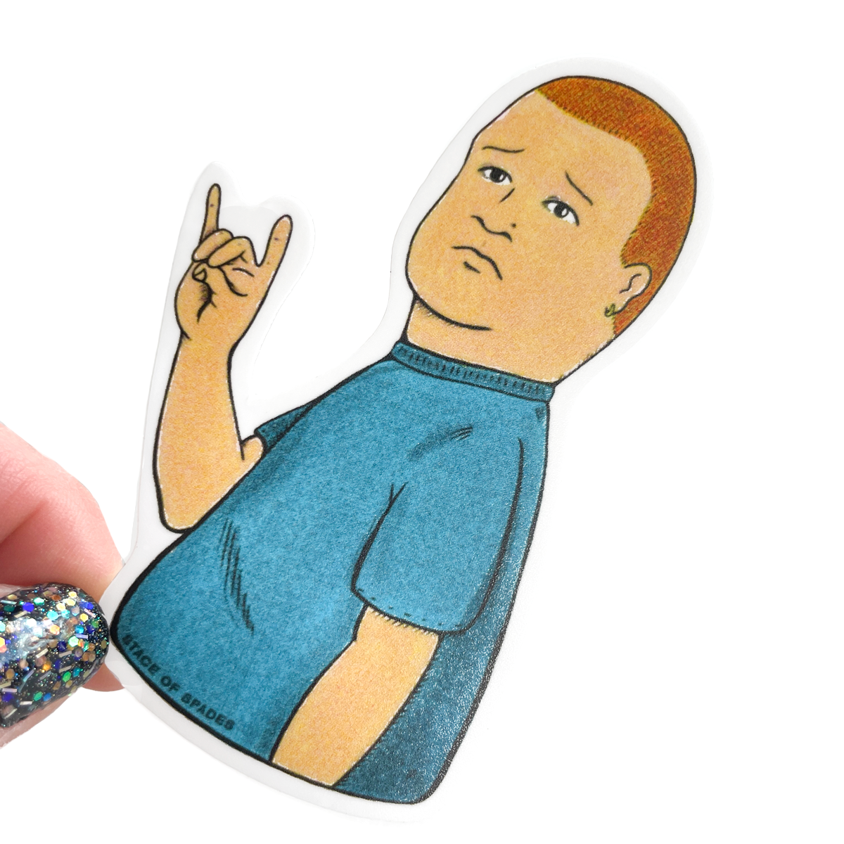 Bobby Hill Devil Horns Sticker
