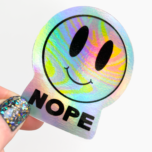 NOPE Smiley Face Stickers