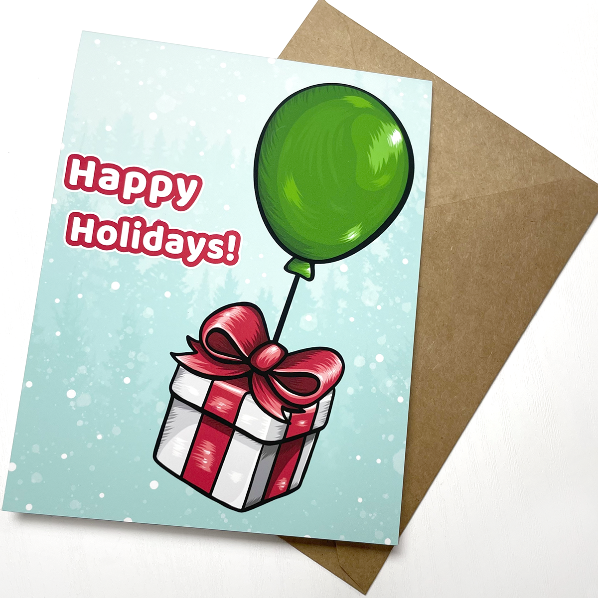 Animal Crossing Balloon Holiday Notecard- SALE