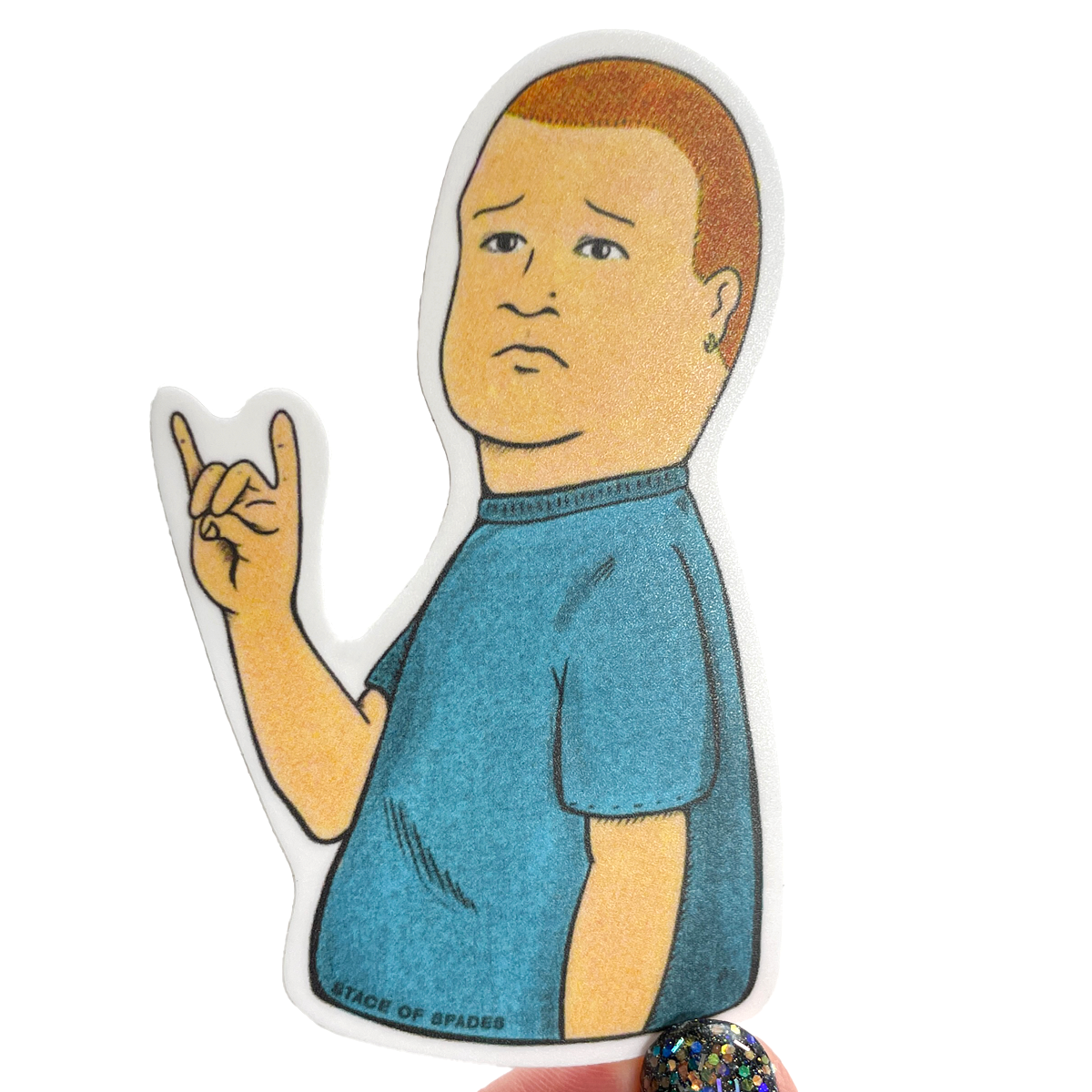 Bobby Hill Devil Horns Sticker
