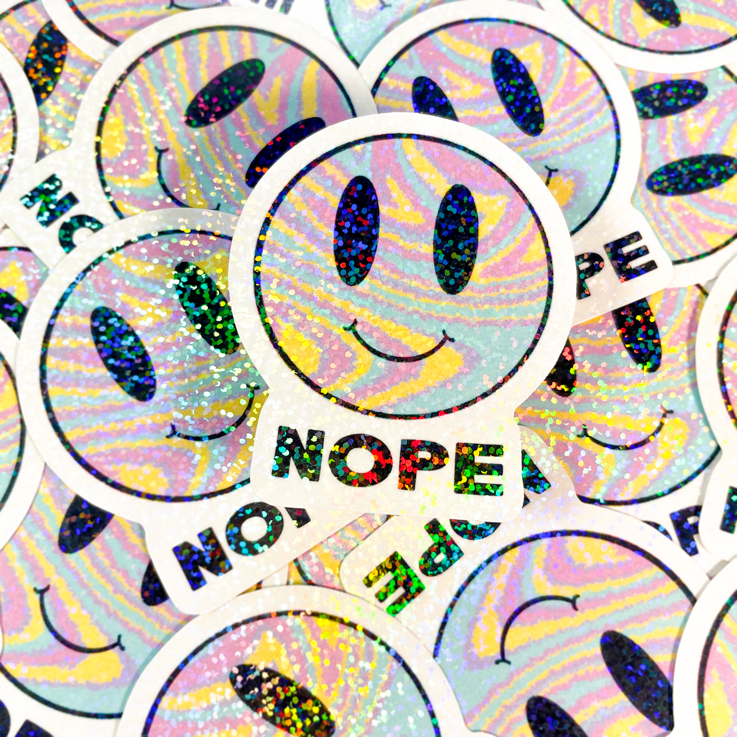 NOPE Smiley Face Stickers