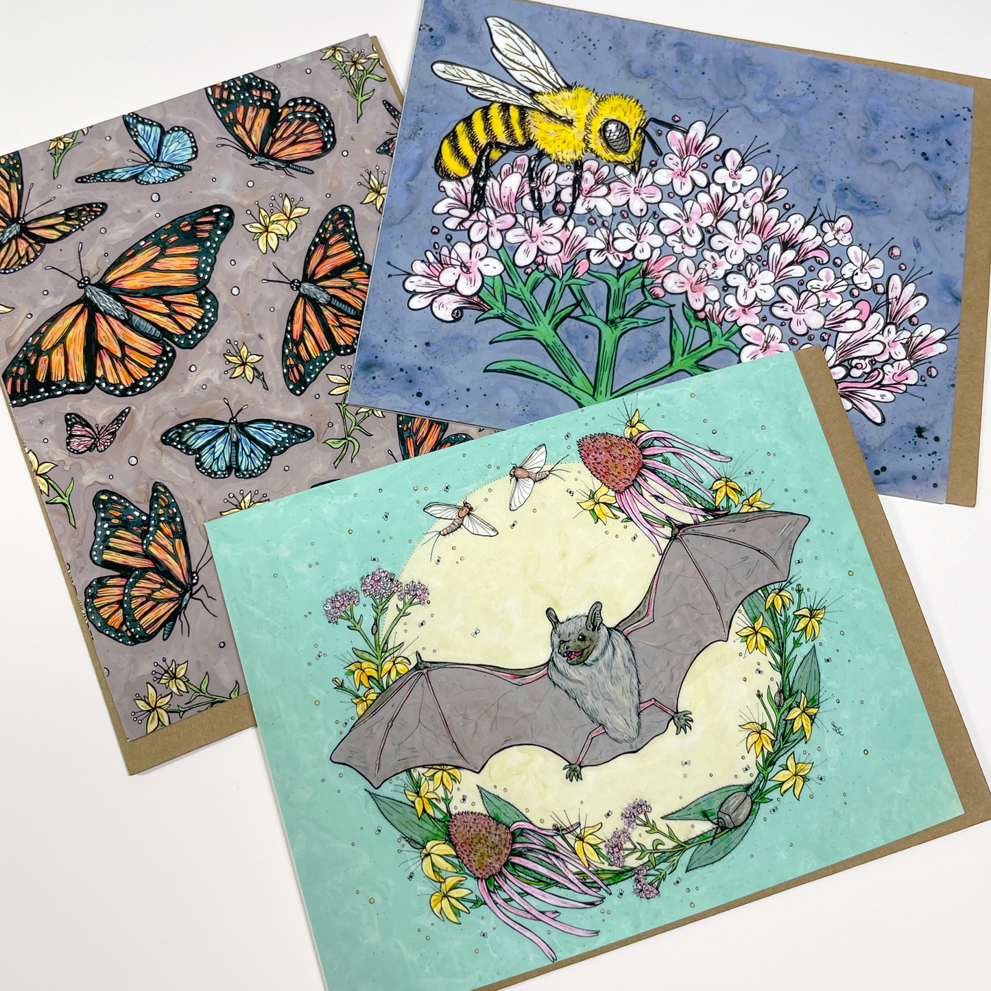 Pollinator Greeting Card Set (3 Cards with Envelopes)