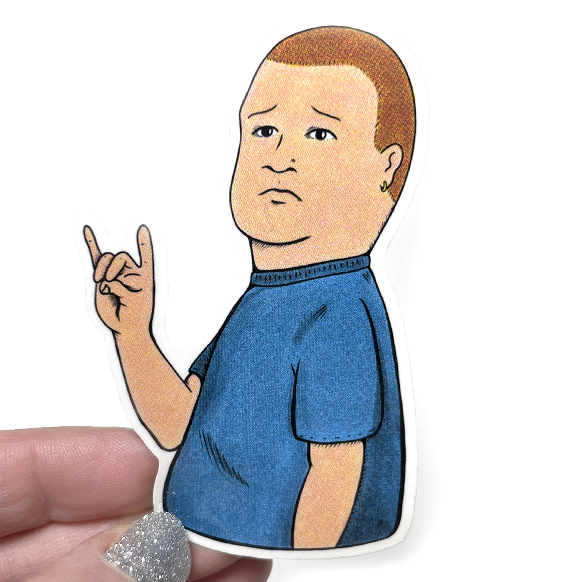 Bobby Hill Devil Horns Stickers