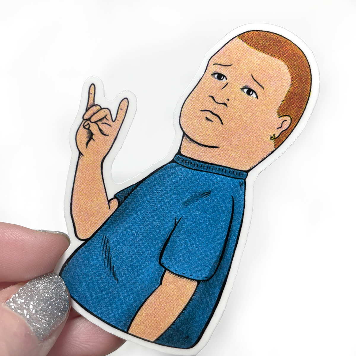 Bobby Hill Devil Horns Stickers