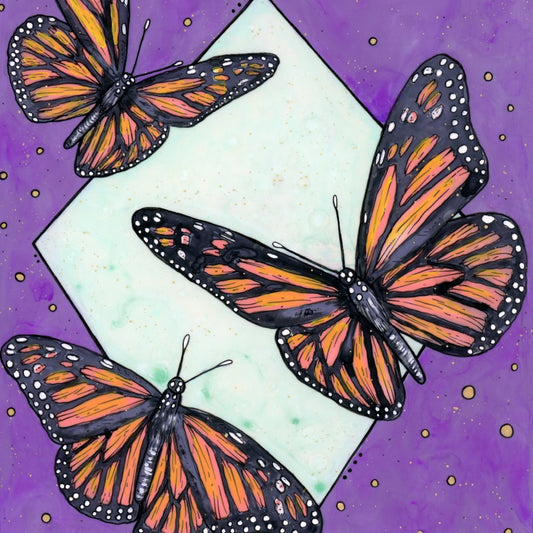 Monarchs in Purple Painting