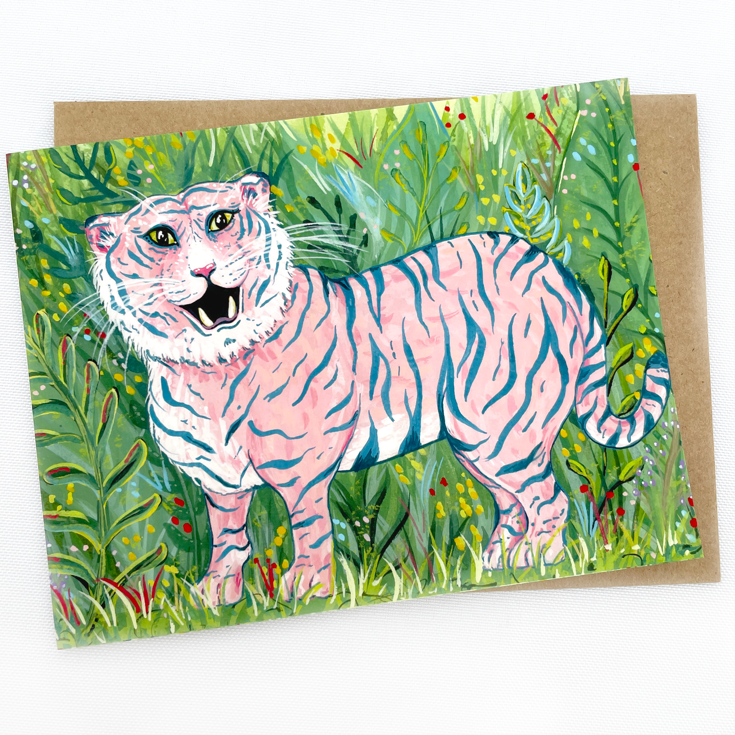 Pink Tiger Greeting Card