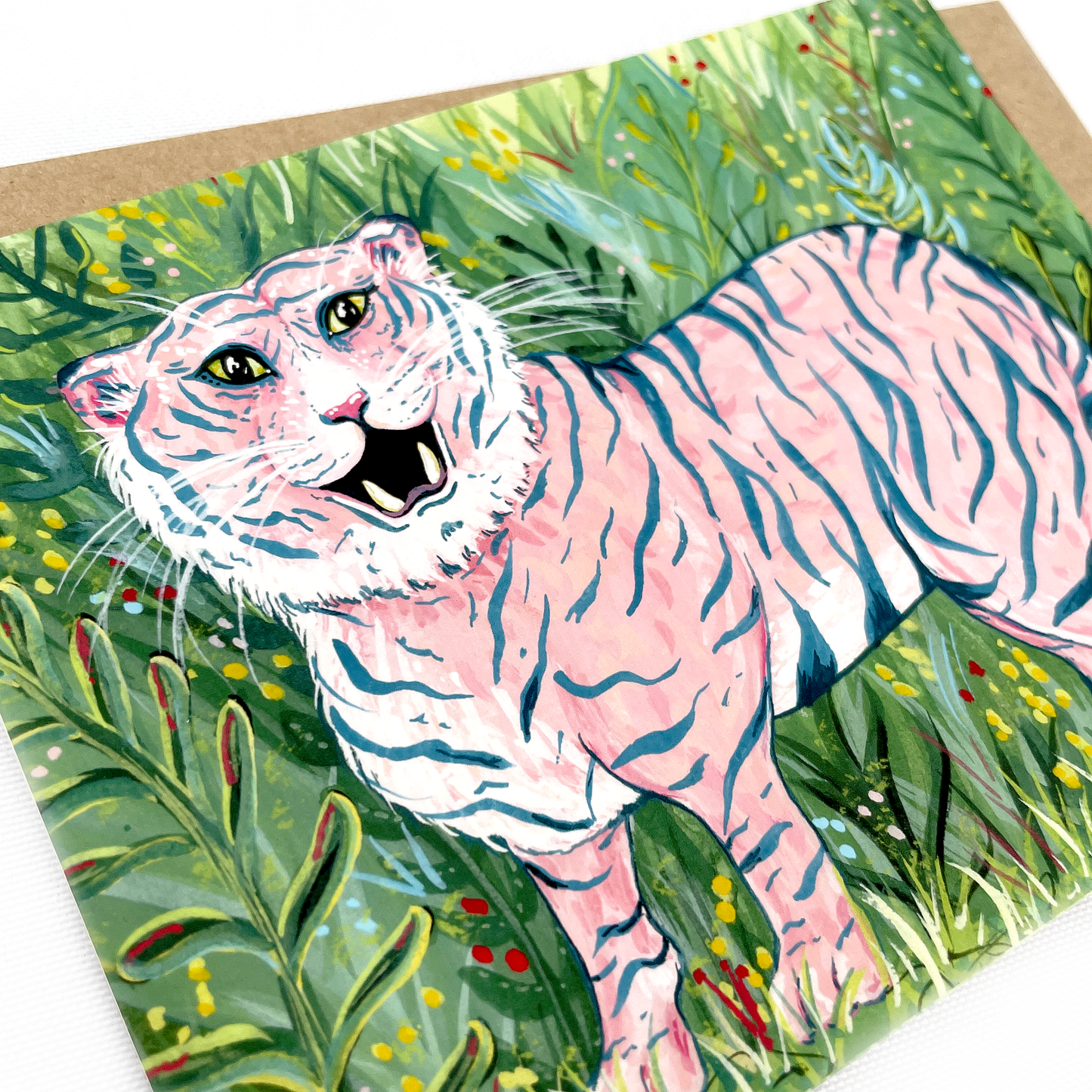 Pink Tiger Greeting Card